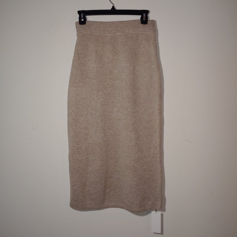 DAZY Wool Blend Knit Maxi Pencil Skirt Size M Tan